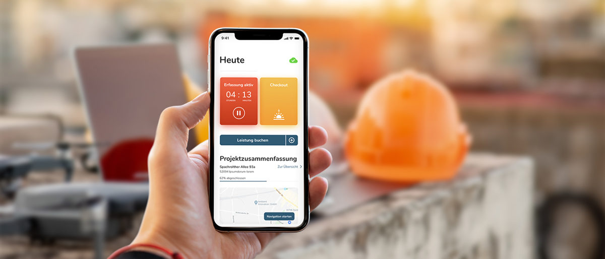 Smartphone Handy Baustelle