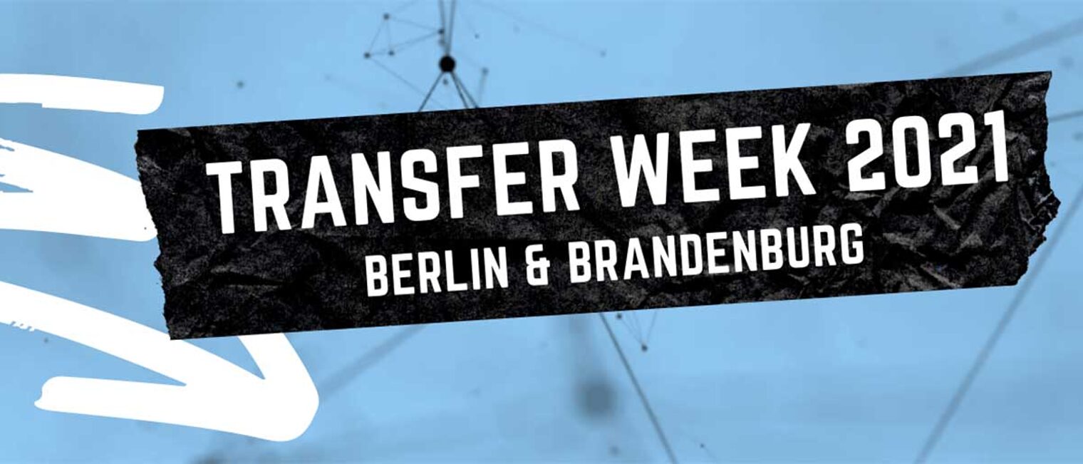 Banner mit Logo der Transfer Week 2021 in Berlin und Brandenburg