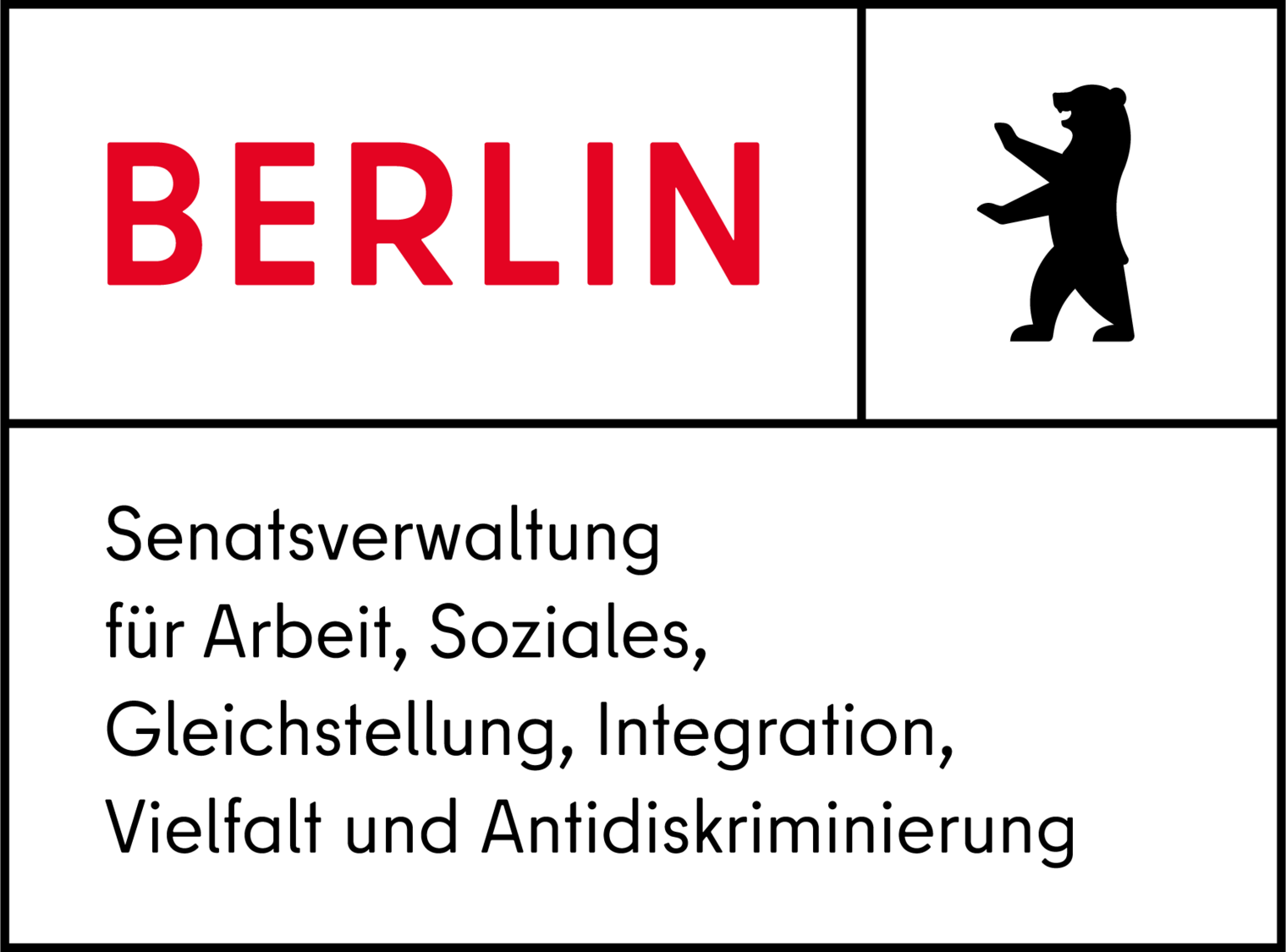 Logo, Senatsverwaltung für Arbeit, Soziales, Gleichstellung, Integration, Vielfalt und Antidiskriminierung