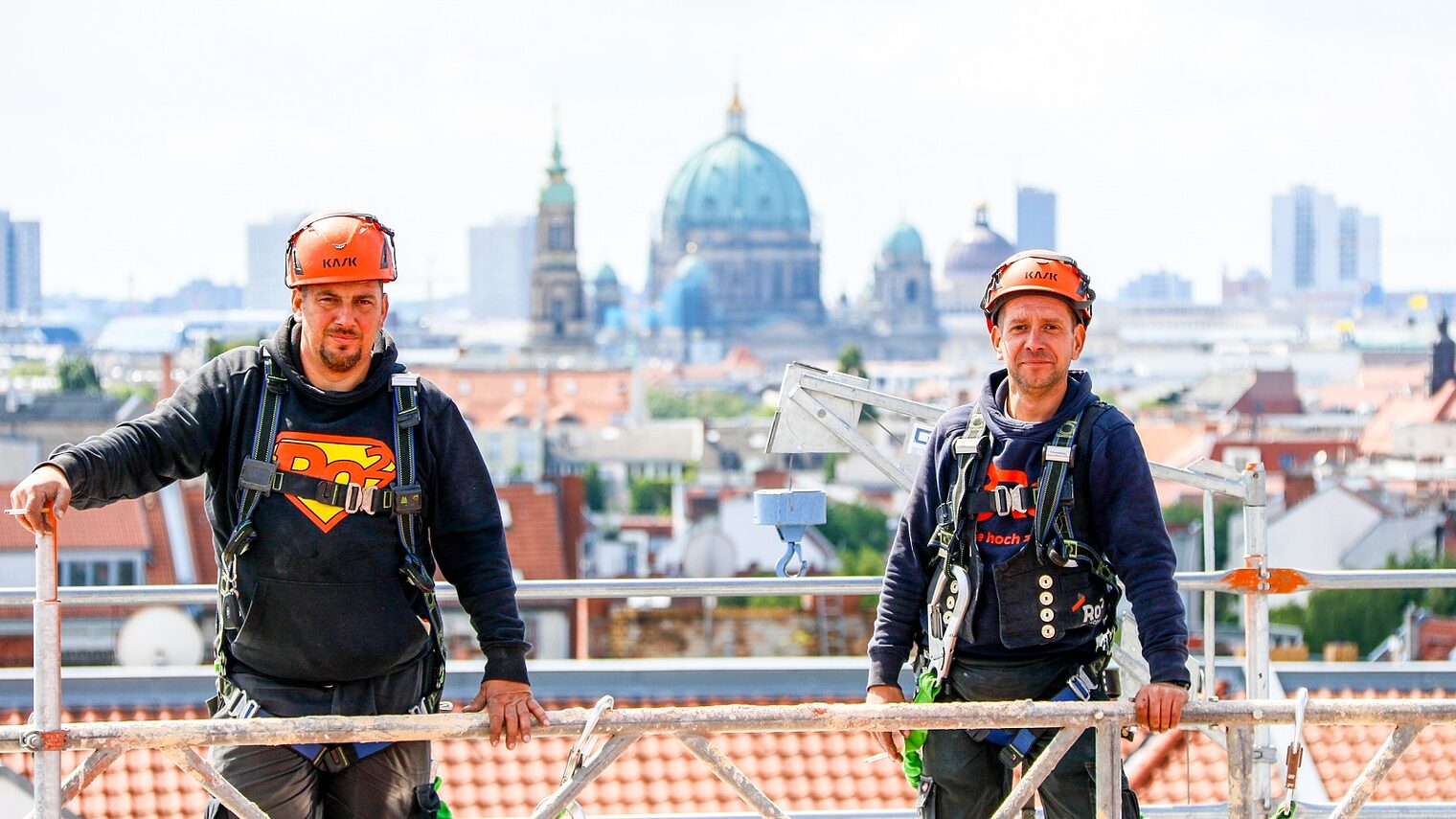 Tag des Handwerks 2023, Imagekampagne, Bauarbeiter, Ro2 Gerüstbau-Firma, Berliner Dom