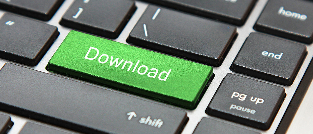 Download-Button, Digitalisierung, Internet, Kommunikation, Technologie, Tastatur