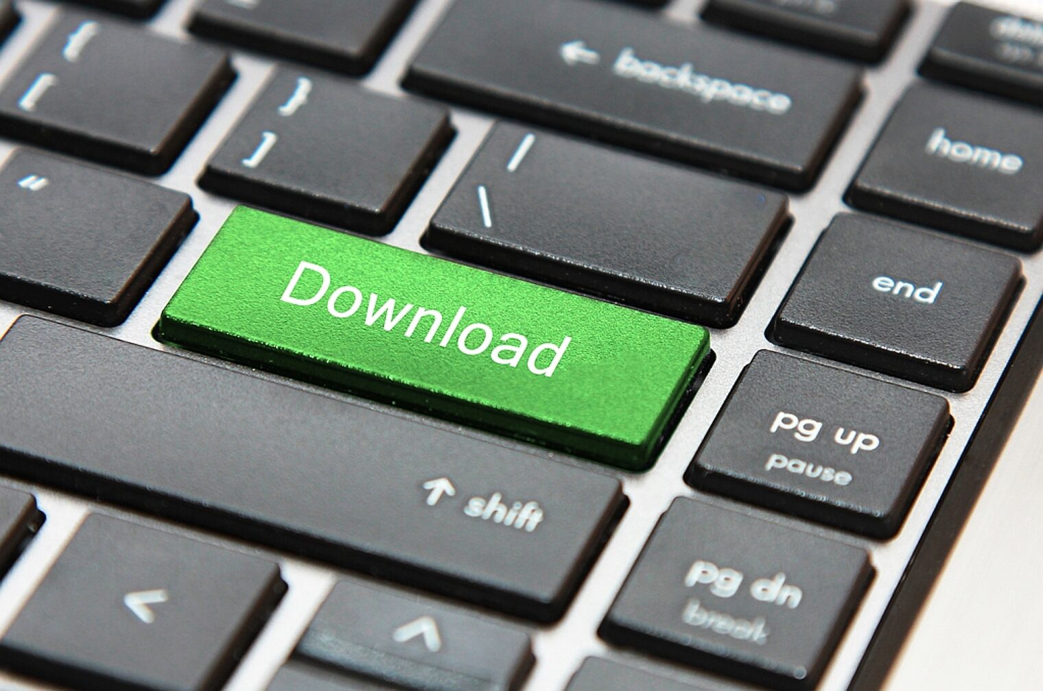 Download-Button, Digitalisierung, Internet, Kommunikation, Technologie, Tastatur