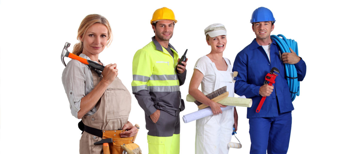 Handwerk, Gruppe, Mann, Frau, verschiedene Gewerke