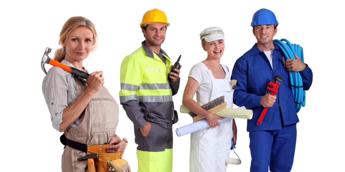 Handwerk, Gruppe, Mann, Frau, verschiedene Gewerke