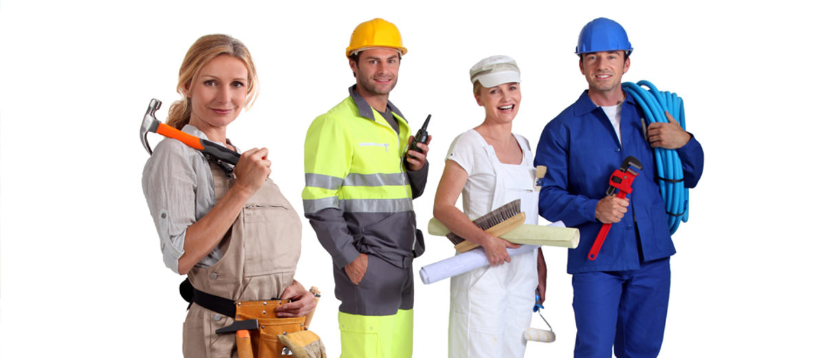 Handwerk, Gruppe, Mann, Frau, verschiedene Gewerke