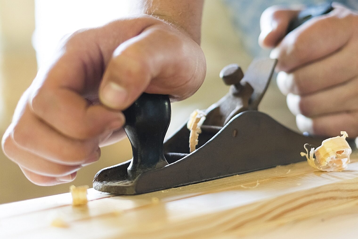 Tischler, Hobel, Hand, Späne, Handwerk