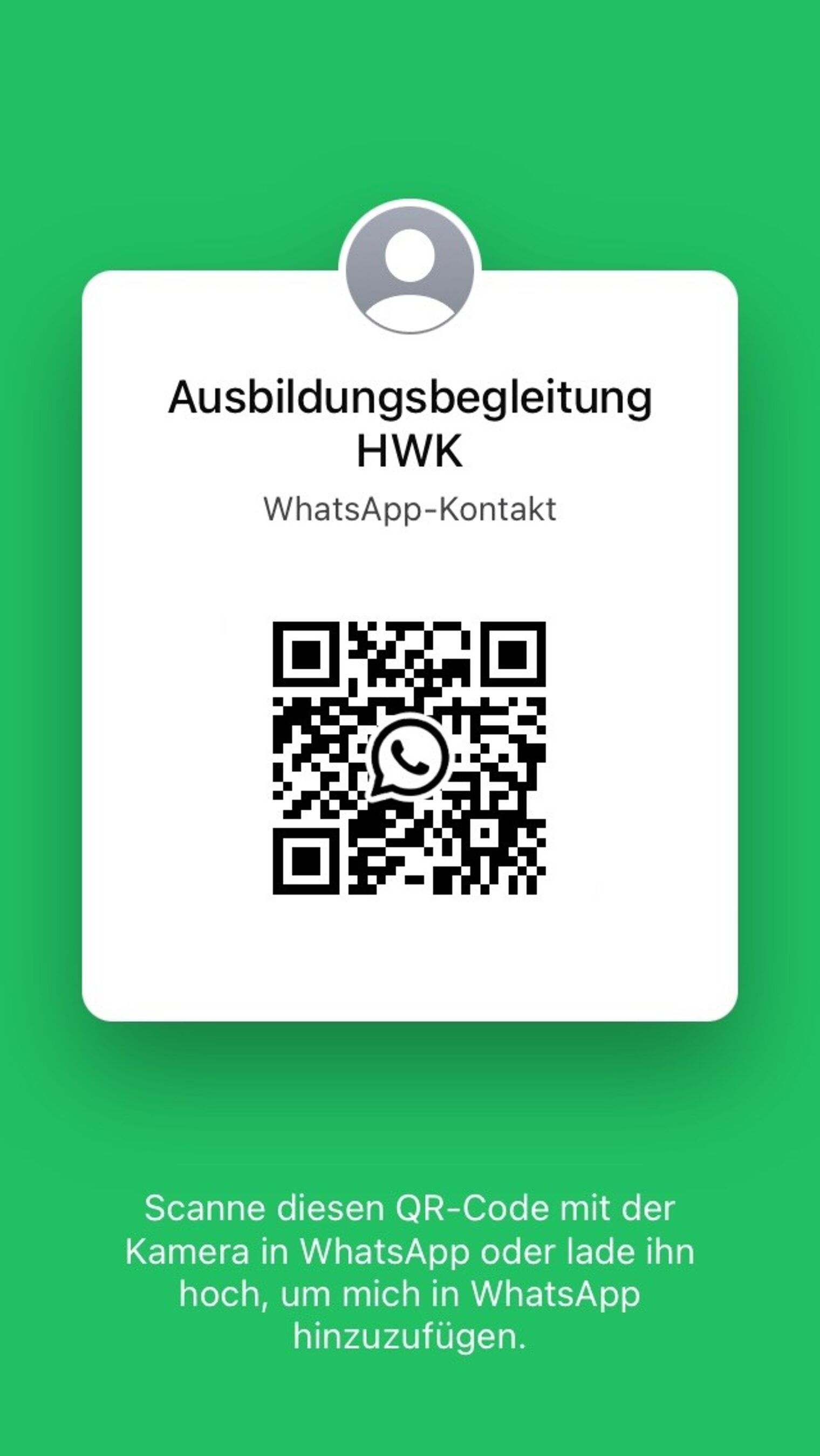 Ausbildungsbegleitung, Azubi Akademie, WhatsApp, QR-Code