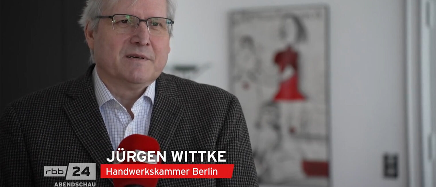 Jürgen Wittke, Hauptgeschäftsführer der Handwerkskammer Berlin, im Interview mit der rbb24 Abendschau
