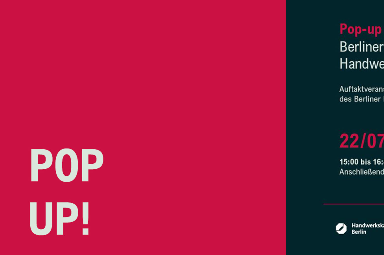 Save the Date zur Eröffnung des Berliner Innovationszentrums Handwerk (BIZH)