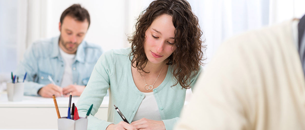 Weiterbildung, Seminar, Lernende, Frau, Mann, Perspektive