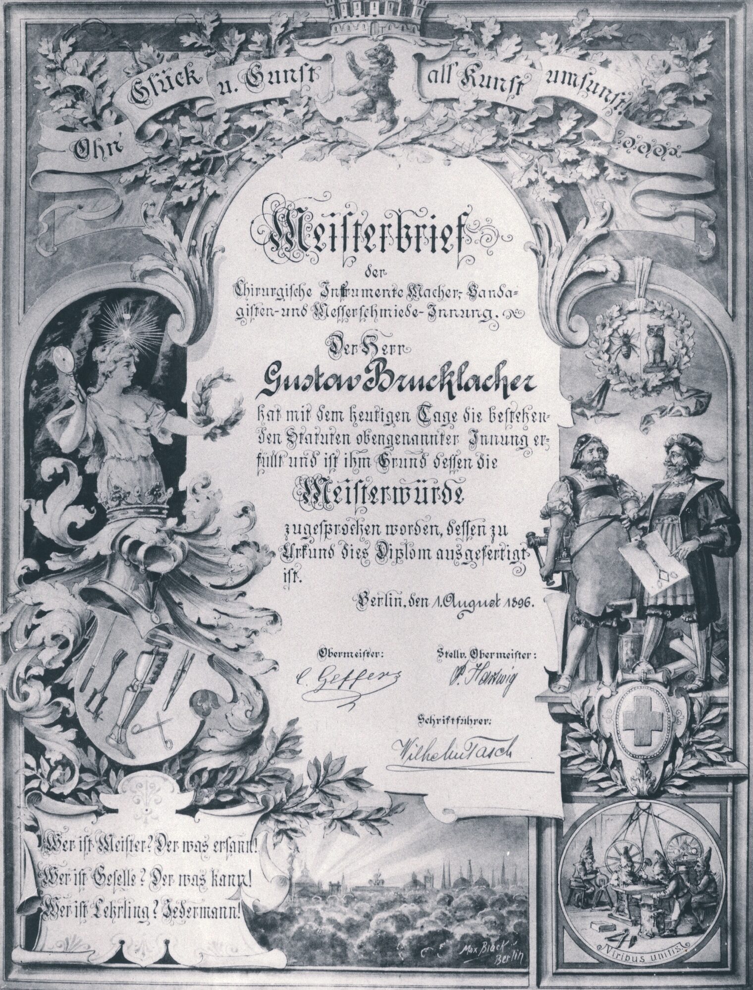 Meisterbrief Werkzeugschleiferei Brucklacher
