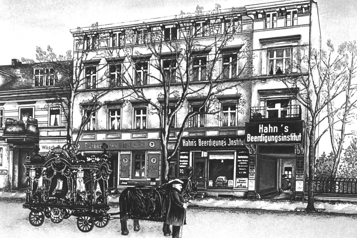 Hahn’s Beerdigungsinstitut – festgehalten auf Leinwand