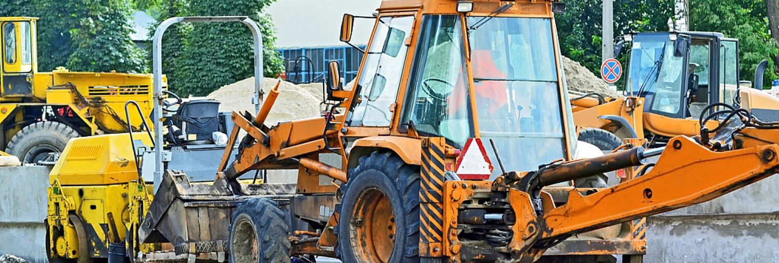 Straßenarbeiten, Bagger, Kompressor, Baustelle, Handwerk, Bauarbeiten, Straße, Stadt