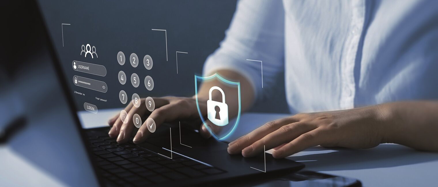 Sicherer Zugriff auf persönliche Daten von Netzwerknutzern. Datenschutz und sicherer Internetzugang. Cybersicherheitskonzept.