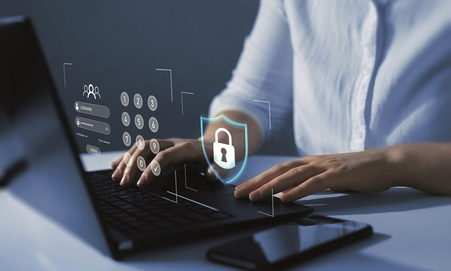 Sicherer Zugriff auf persönliche Daten von Netzwerknutzern. Datenschutz und sicherer Internetzugang. Cybersicherheitskonzept.