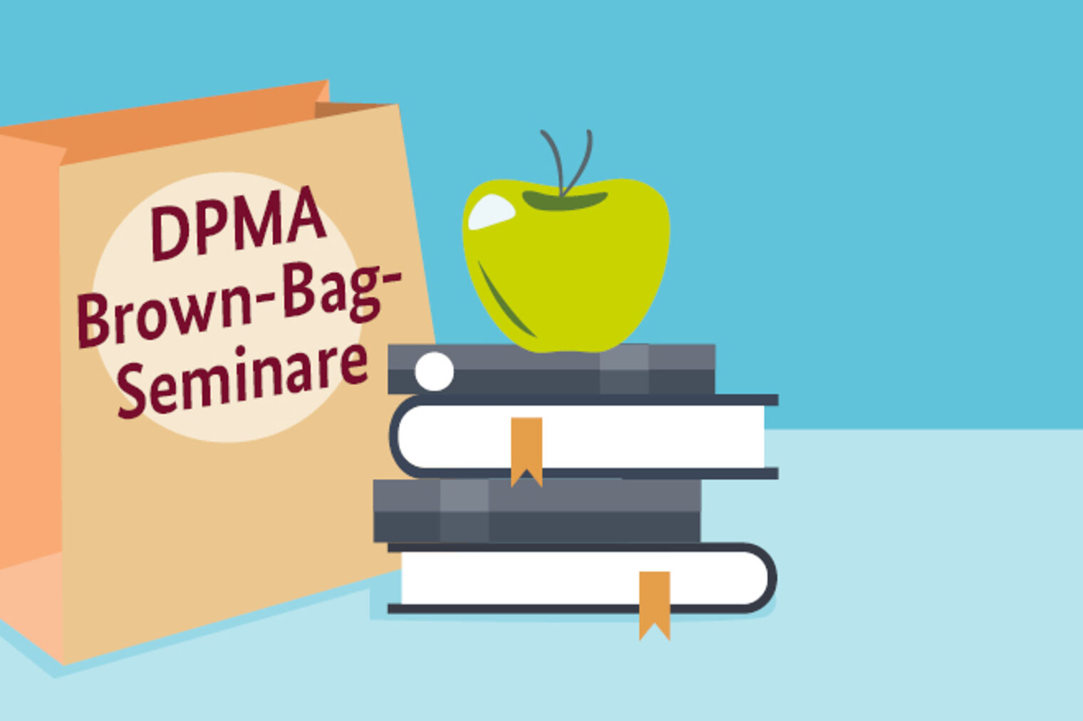 Titelgrafik zur Veranstaltungsreihe Brown-Bag-Seminare" des Deutschen Patent- und Markenamts (DPMA)