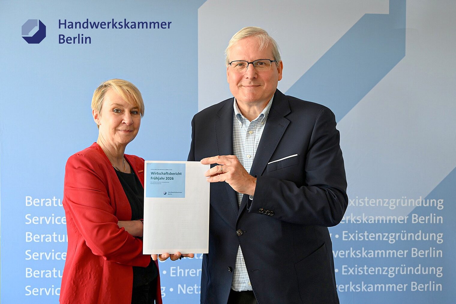 Frühjahrs-Konjunkturbericht 2026 PK Handwerkskammerpräsidentin Carola Zarth und Hauptgeschäftsführer Jürgen Wittke 