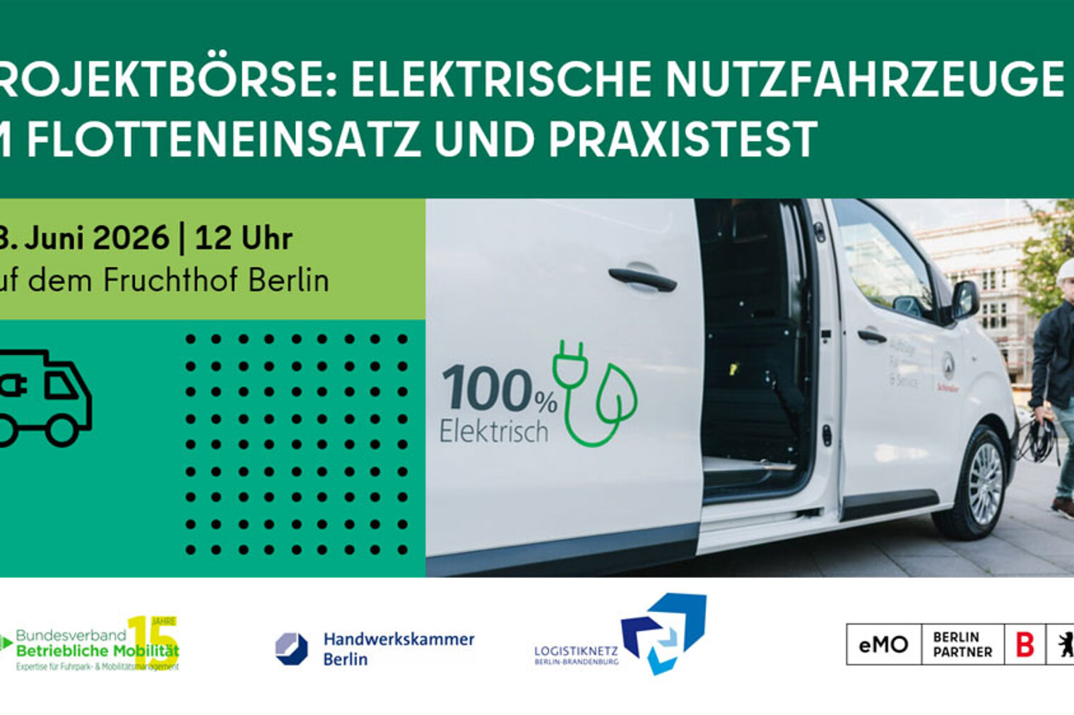 Titelgrafik Projektbörse-Elektrische Nutzfahrzeuge