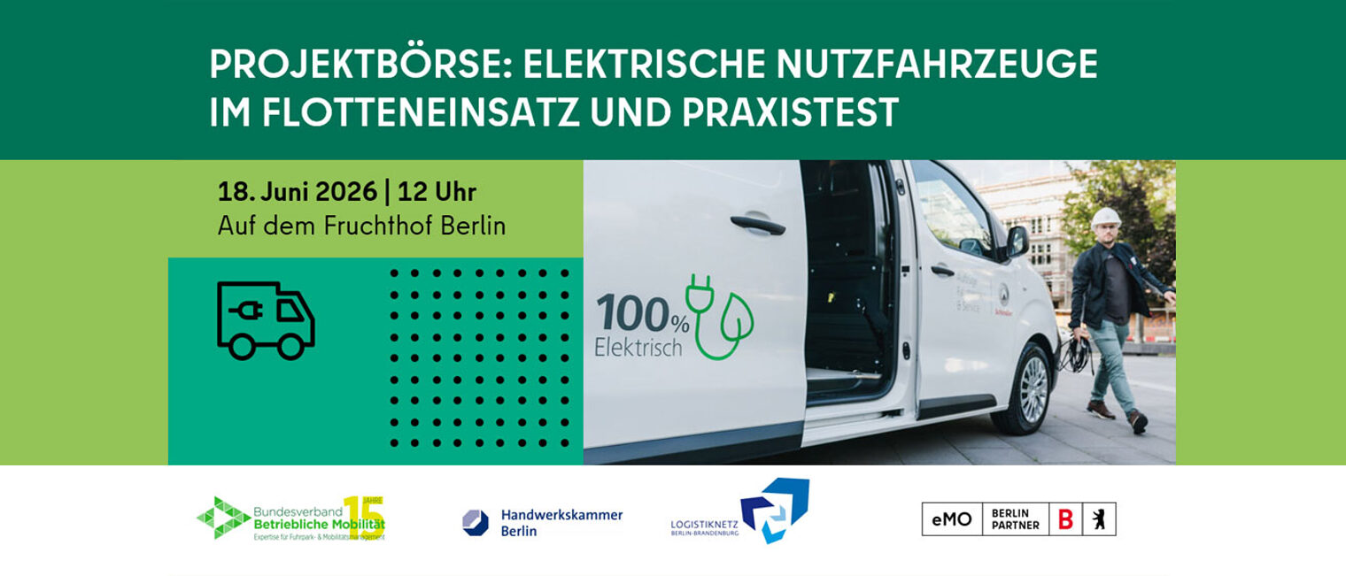 Titelgrafik Projektbörse-Elektrische Nutzfahrzeuge