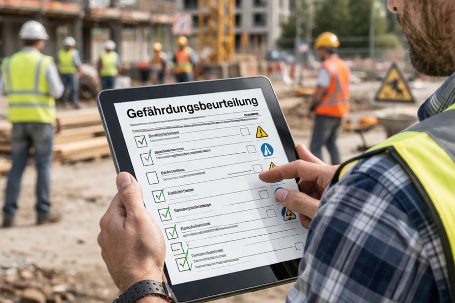 Titelgrafik zum Webinar "Mehr Sicherheit, weniger Aufwand: So erstellst du Gefährdungsbeurteilungen in Minuten." 
