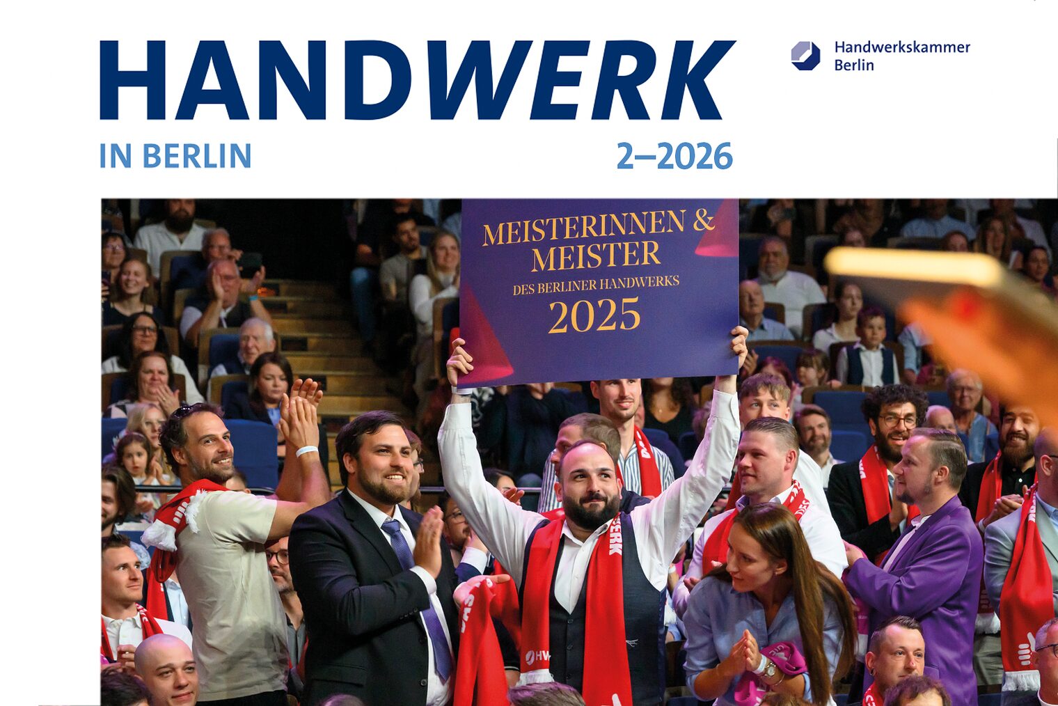 HiB Nr. 2/2026 Titelbild Vorschau Meisterfeier des Berliner Handwerks 2026