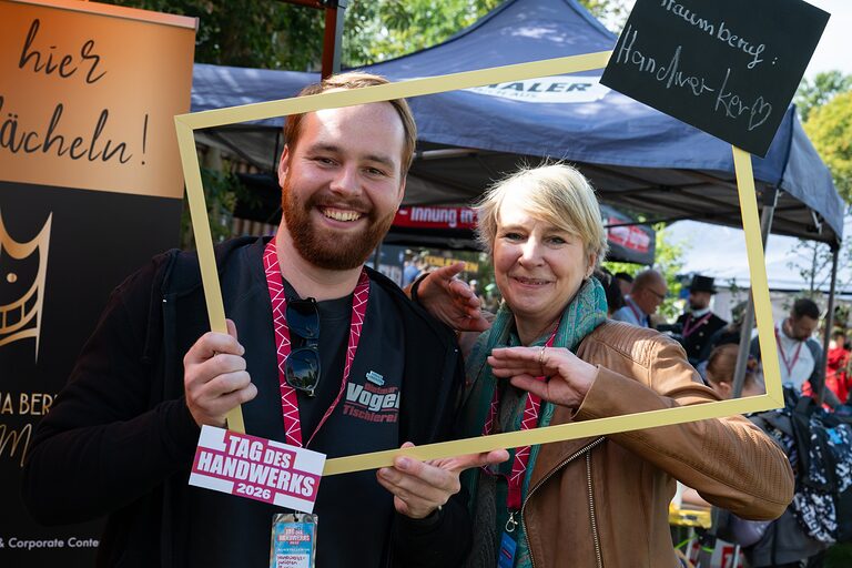 Tag des Handwerks im Berliner Mellowpark am 19.09.2026, Frau Zarth und Herr Vogel