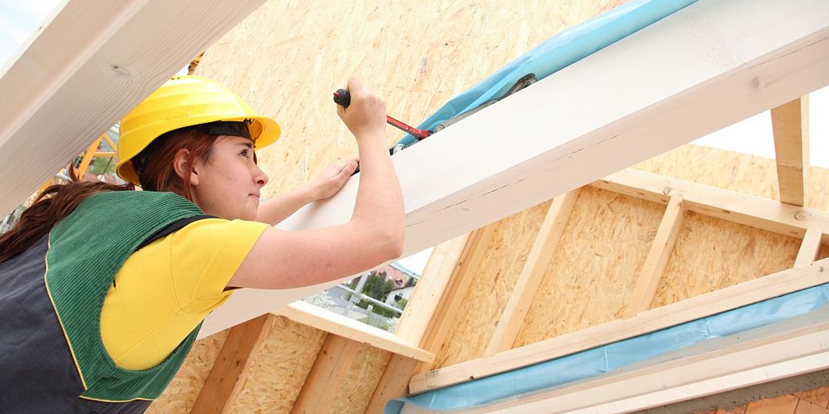 Ausbildung, Handwerk, Zimmerer, Auszubildende, Abdichtung