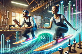 Zwei Handwerker auf Snoqboards