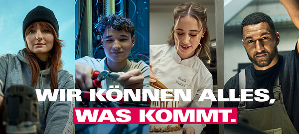 4 Handwerker und Text: Wir können alles was kommt.